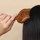 Sandalwood Massage Comb Cute Cat Shape Coarse Toothed Head Hair Therapy Massage Comb Guasha Scraping Body Massage Tool