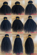 Afro Kinky Curly Human Hair Bundles 8-24 Inch Curly Weave 4C Unprocessed Virgin Afro Kinky Curl Extensions for Women Natural