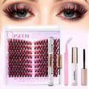 DlY Eyelash Extension Kit Mix Styles Large Capacity Manga Eye Individual Lashes Cluster D Curl With Lash Bond Lash Remove