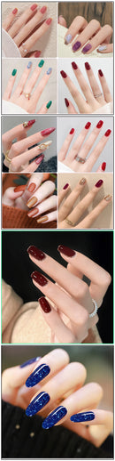 LNWPYH 2Pc Gel Nail Polish Kit Professional Glitter Nail Gel Polish Semi Permanent Soak Off UV Nail Art Gel Varnish Nail Art Set