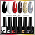 LILYCUTE 6Pcs/Set 7ML Brown Gel Nail Polish Winter Coffee Semi Permanent Soak Off UV Gel Design Nail Art Manicure Kit Varnish