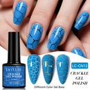 LILYCUTE 7ml Fluorescent Crackle Gel Nail Polish Neon Hybrid Natural Dry DIY Semi Permanent Soak Off Design Nail Art Varnish