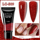 LILYCUTE 1Pc Quick Extension Gel Nail Nude Pink Glitter Building Acrylic Semi Permanent Soak Off UV LED Polish Nail Art Varnish