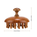 Sandalwood Massage Comb Finger Ring Comb Head Meridian Comb Scalp Massager Anti-Static Wooden Brush Guasha Tool for Full Body
