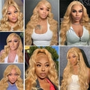 #27 Honey Blonde Bundles Human Hair Body Wave Bundles Double Weft for Black Women 1/3/4 Bundles Body Wave Silk Bouncy Wavy Hair