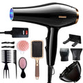 12pcs-in-1 multiple accessory hair dryer. With accessories such as combs, hair clips, hair patches, air cushion combs, etc.