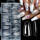 120 Pieces of Transparent Coffin/Almond/Fine High Heels/椭圆形/Square/Other Shape Style Boxed Nails, 12 Sizes Full Coverage Acrylic Pressure-Stick Nails, Suitable for Home DIY Manicure, Art and Manicure Salon Use or Gifts