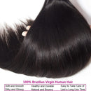 12A Straight Human Hair Bundles With 2x6/5x5 Lace Closure Unprocessed Brazilian Virgin Bundles 100% Raw Hair 3 Days Delivery