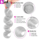 Silver Grey Colored Virgin Human Hair Body Wave Bundles With Closure And Frontal 3/4 Bundles with Closure Human Hair Bundles