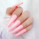 24Pcs Artificial Press On Fake Nail With Jelly Glue Super Long Ballerina Coffin False Nail DIY Wine Red Finger Tip Manicure Tool