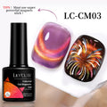 LILYCUTE 7ML Colorful Double Light Cat Magnetic Gel Nail Polish 9D Glitter Sparkling Rainbow Laser Soak Off Nail Art DIY Varnish