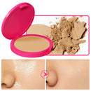 Natural Matte Pressed Powder Oil Control Brighten Whitening Face Base Foundation Compact Concealer Makeup Cosmetics