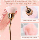 Rose Flower Nail Dust Brush Ultra Soft Nylon Dust Brush for Manicure Cleaner Tools Rose Shape Nail Brush Cleaning Supplies