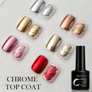 LILYCUTE 7ml Metal Chrome Top Coat Function Gel Nail Polish No Wipe Semi Permanent Soak Off UV Gel Nail Varnish Art Manicure