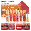 MLSMILE Duck Lip Plump Lip Oil Moisturizing Lip Gloss Mirror Water nature long-lasting Gloss Gloss Pearl Lip Glaze Set