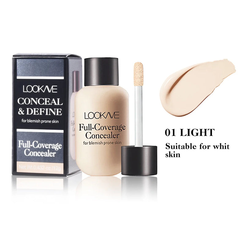 Liquid Concealer Foundation Cream Makeup Waterproof Lasting Full Coverage Acne Spot Scars Dark Circles Face Base Cosmetics