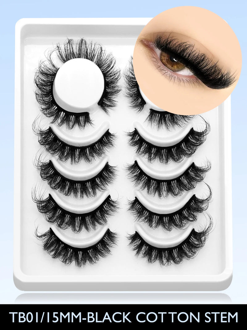 Eyelashes 3D Mink Lashes Natural Eyelashes Clear eyelash stem False Eyelashes Cat Eye Lashes Eyelash Extension Effect