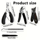 Nail Care Kit for Ingrown & Thick Toenails - Heavy-Duty Clippers Set with Nail File, Cuticle Nippers, and Grooming Tools - Class