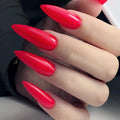 24Pcs Artificial Press On Fake Nail With Jelly Glue Super Long Ballerina Coffin False Nail DIY Wine Red Finger Tip Manicure Tool