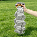 Silver Gray Body Wave Bundles Human Hair Remy Unprocessed Brazilian Human Virgin Hair 10-30 Inch Double Weft For Women 1/3/4 PCS