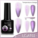 LILYCUTE 7ML Auroras Thermal Gel Nail Polish Brown Glitter Temperature Color Changing Semi Permanent Soak Off UV Nail Art Gel