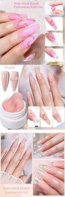 LILYCUTE 8ml Clear Non Stick Hand Solid Extension Nail Gel Polish Carving Flower Construction Nail Art Gel Acrylic Hard Varnish