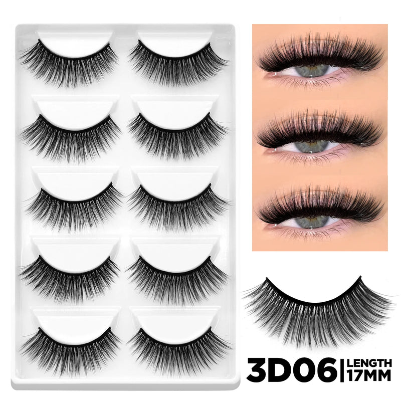 Eyelashes 3D Mink Lashes Natural Eyelashes Clear eyelash stem False Eyelashes Cat Eye Lashes Eyelash Extension Effect