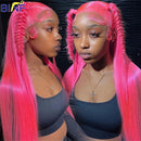 Hot Pink Colored Bone Straight Human Hair Bundles Virgin Hair Human Hair Extensions 1/3/4 Human Hair Bundles Double Weft