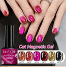 LILYCUTE 7ml Autumn Cat Magnetic Gel Nail Polish Red Brown Semi Permanent Glitter Magnetic Gel UV/LED Soak Off Varnish Design