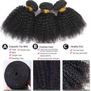 Afro Kinky Curly Human Hair Bundles 8-24 Inch Curly Weave 4C Unprocessed Virgin Afro Kinky Curl Extensions for Women Natural