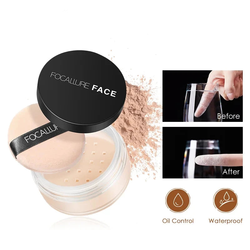 Focallure Invisible Finish Loose Setting Powder Translucent Natural Soft Face Makeup Powder Oil Control Face Loose Powder