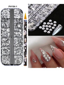 12Grids(6000pc) 3D Resin Nail Art Rhinestones+Tools 2mm Brilliant Diamond Nail Charms DIY Clothes Phone Case Manicure Accessory