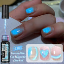 LILYCUTE 5ML Blue Tears Cat Liner Gel Polish Super Bright Sparkling French Line Semi Permanent Nail Painting Soak Off UV Gel
