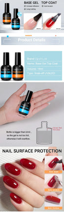 LILYCUTE 18ML Base Gel Top Coat Nail Polish Function Gel Semi Permanent Soak Off UV LED Nail Art Manicure Nail Varnish