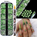 12Grids(6000pc) 3D Resin Nail Art Rhinestones+Tools 2mm Brilliant Diamond Nail Charms DIY Clothes Phone Case Manicure Accessory