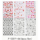 6PCS 3D Valentines Day Nail Art Sticker Lover Letter Cute Girl Cartoon Slider Full Wrap Stickers On Phone Nail Art Accessories