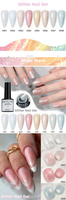 LILYCUTE 7ml Glitter Nail Gel Polish Sequins Colorful Shinning Gel Varnish Nail Art Semi Permanent Soak off Manicure UV LED Gel