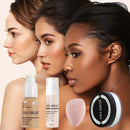 Makeup Primer Milk Set, Makeup Powder, Sponge Puff Four - Piece Set, Durable, Easy Makeup, Makeup Set Christmas Gift