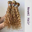 Water Wave P27/613 Ash Blonde Human Hair Bundles 12A Highlight  Honey Blonde Hair Bundles Double Weft Weave 1/3/4pcs Bundles