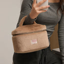 Soft Plush Large Capcity Makeup Bags for Women Daily Cosmetics Organzier Simple Style Tote Travel Toiletry Bag Sac A Main