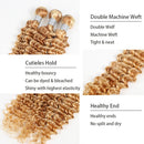 P27/613 Deep Wave Ash Blonde Human Hair Bundles Highlight Ombre Honey Blonde Hair Bundles Double Weft Weave 1/3/4pcs Bundles