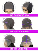 40 42 Inch Body Wave Human Hair Wigs 250% Density 13x6 HD Lace Front Human Hair Wig 5x5 Gluless Lace Closure Wig Preplucked