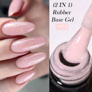 LILYCUTE 7ml Glitter Rose Gold Rubber Base Gel Nail Polish Nude Semi Permanent Soak Off UV LED Varnish DIY Nail Art Manicure