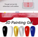 LILYCUTE 8ml 3D Painting Nail Gel White Black Color High Saturation Gradient Pat Multifunctional UV LED No Wipe Manicure Gel