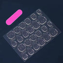 24Pcs Christmas Red Press On False Nails With Adhesive Short Ballerina Coffin Fake Nails DIY Full Cover Tips Manicure Tool