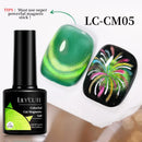 LILYCUTE 7ML Colorful Double Light Cat Magnetic Gel Nail Polish 9D Glitter Sparkling Rainbow Laser Soak Off Nail Art DIY Varnish