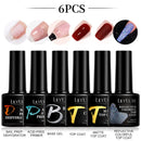 LILYCUTE 6pcs/3pcs/2pcs 7ml Functional Gel Nail Art Set with Base Gel and Top Coat Semi Permanent Soak Off UV Varnish Manicure