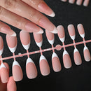 120Pcs Medium Long Square Acrylic French Fake Nails Full Cover Wearable French Press on Nails for Women Mixed Size False Nails