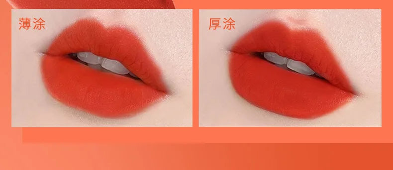 Bright Orange Color Lip Glaze Carrot Matte Velvet Liquid Lip Gloss Easy to Apply Lasting Lipstick Korea Lips Makeup Cosmetics