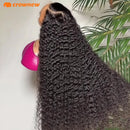 Deep Wave Human Hair Wigs Remy Brazilian Hair Wig 13x4 HD Lace Frontal Human Hair Wig Deep Curly Wig Pre plucked Bleached Knots